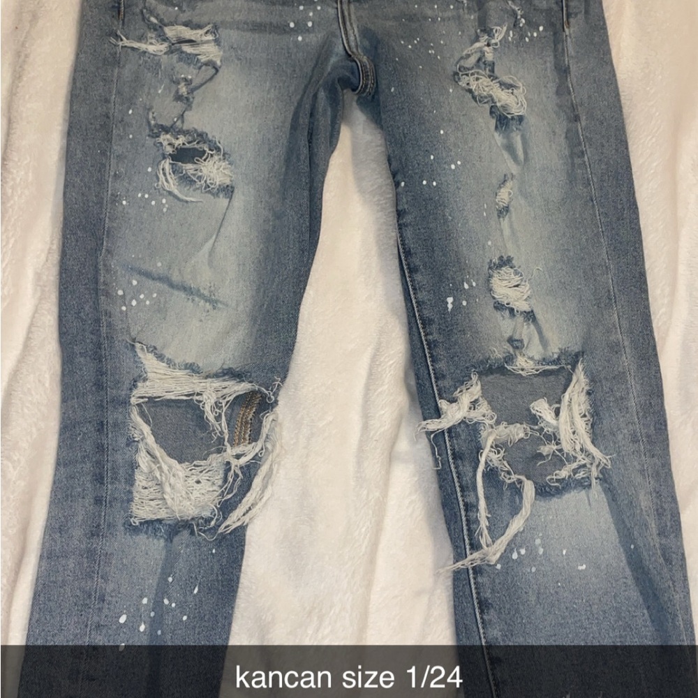 KanCan Women's Distressed Blue Jeans